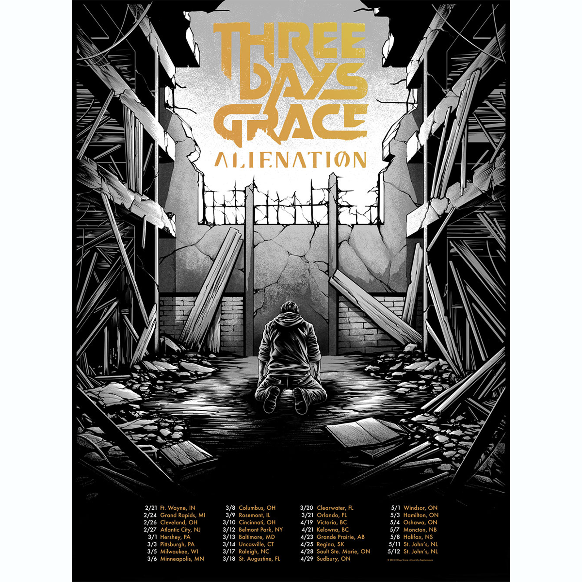 Alienation Tour 2026 Monochrome Poster